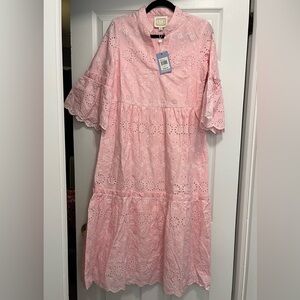 Sail to Sable pink eyelet lace dress, NWT, XL